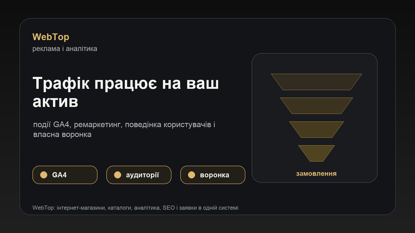 Візуальний блок WebTop про рекламу, яка веде на власний сайт продавця