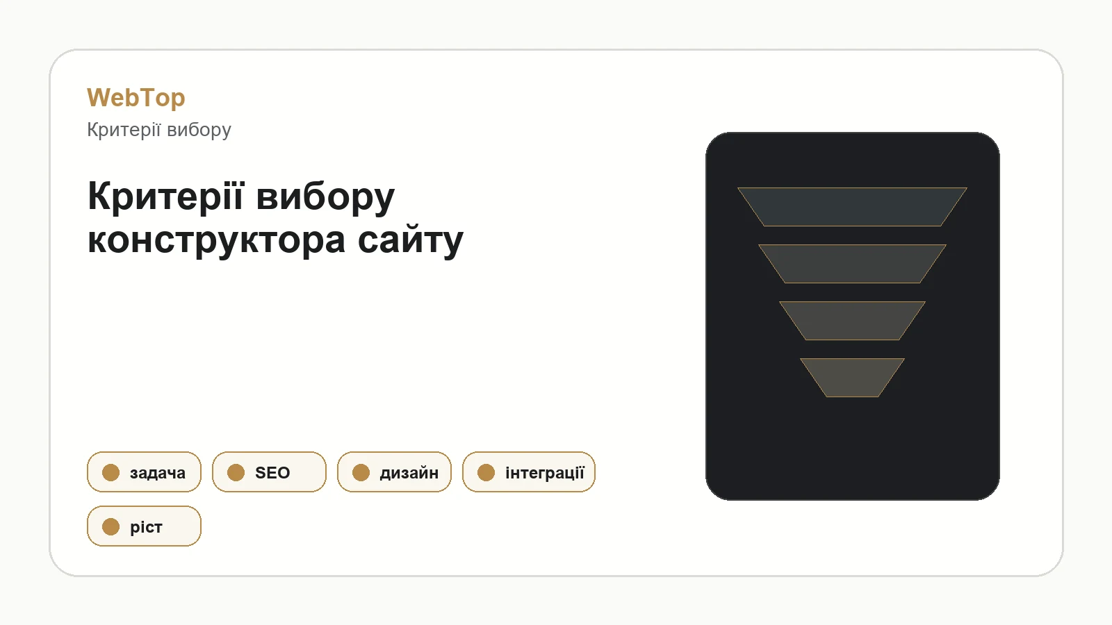 Інфографіка WebTop про вибір конструктора сайту для бізнесу