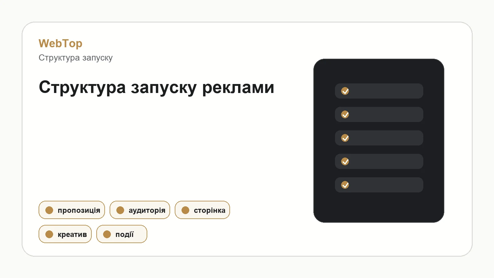 Інфографіка WebTop про підготовку рекламного запуску