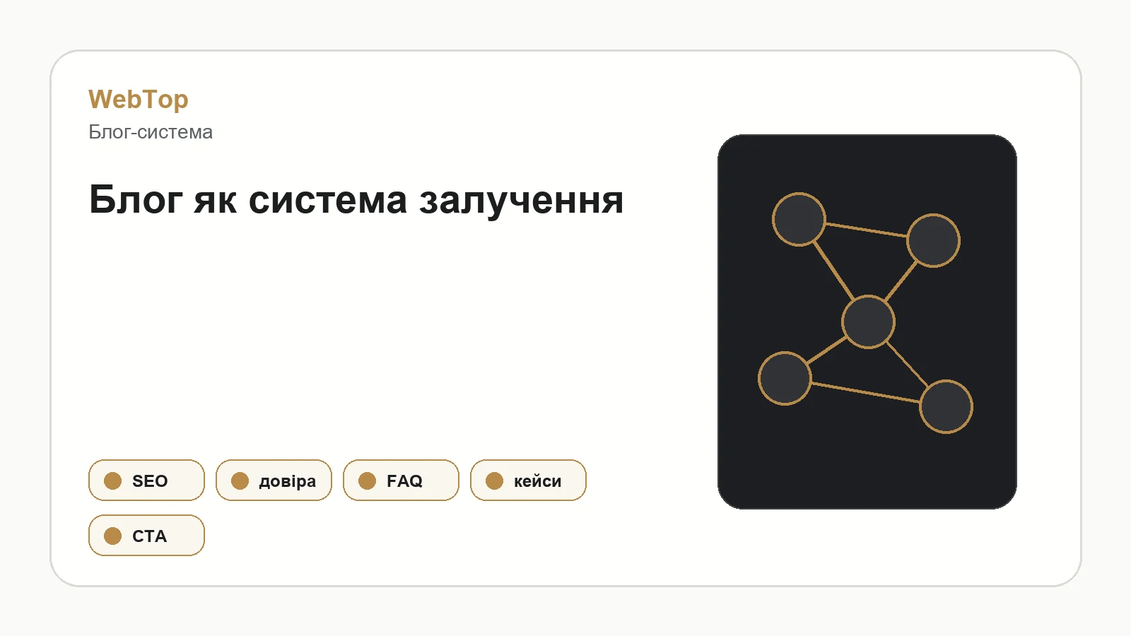 Інфографіка WebTop про блог як систему SEO, довіри й заявок