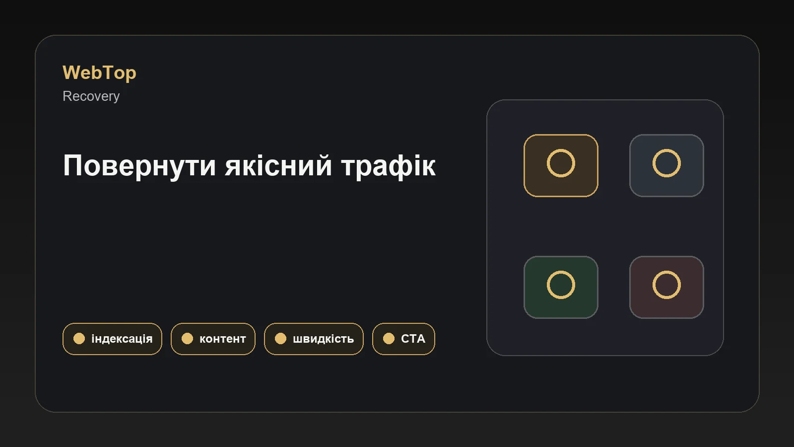 Інфографіка WebTop про план відновлення трафіку