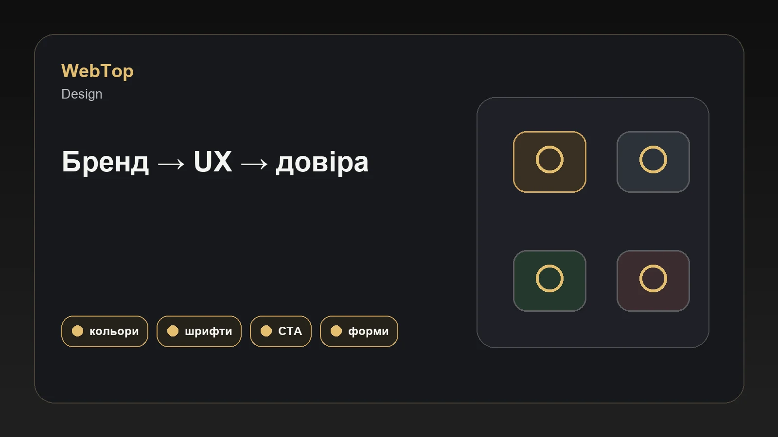 Графічний блок WebTop про тему оформлення сайту