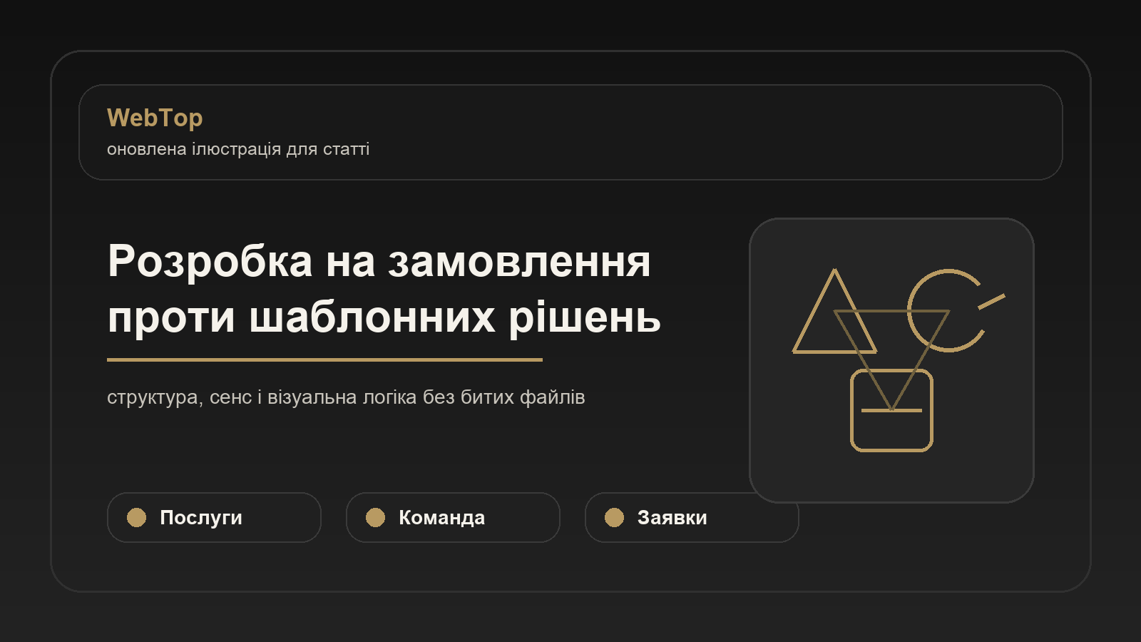 Розробка на замовлення проти шаблонних рішень - ілюстрація WebTop