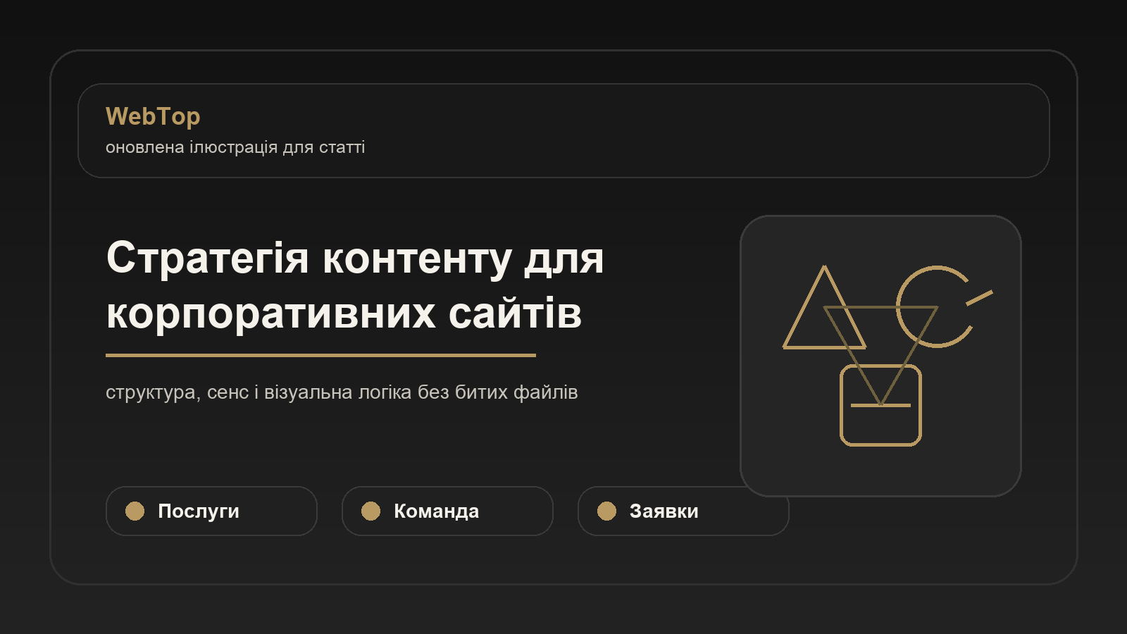 Стратегія контенту для корпоративних сайтів - ілюстрація WebTop