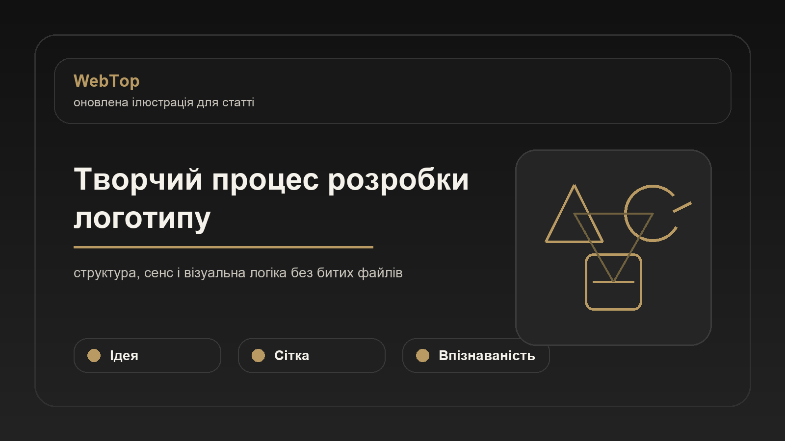 Творчий процес розробки логотипу - ілюстрація WebTop