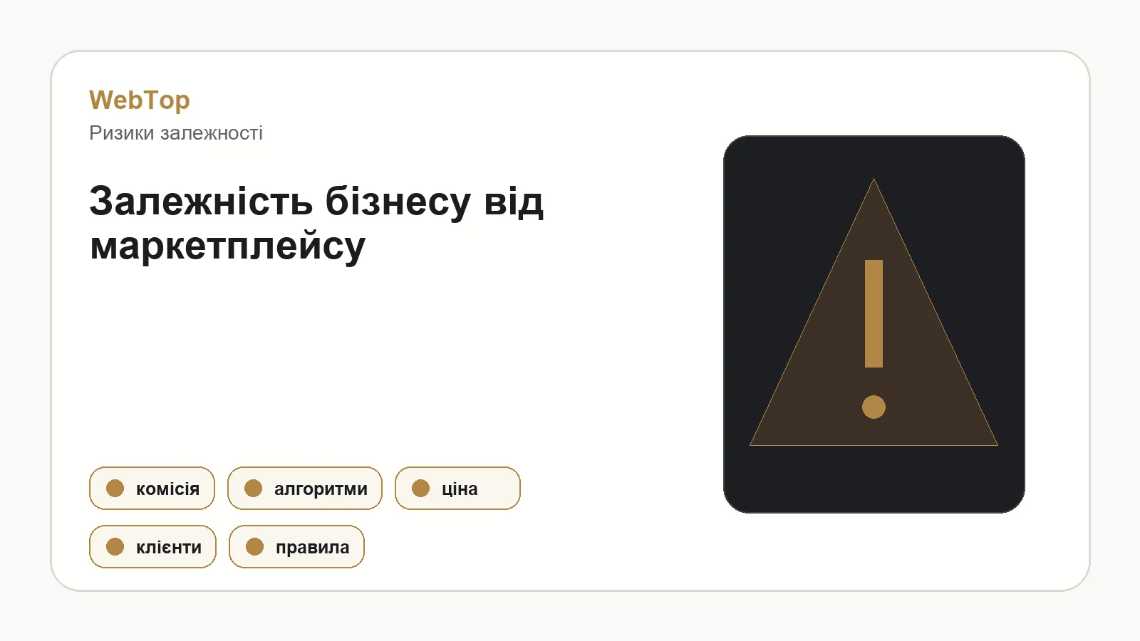 Інфографіка WebTop про ризики залежності від маркетплейсів