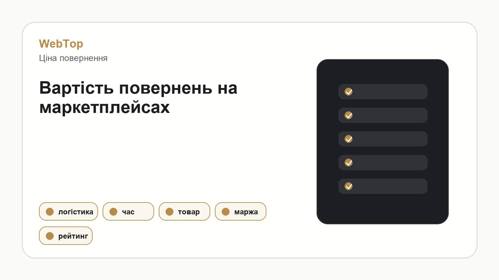 Інфографіка WebTop про приховану вартість повернень на маркетплейсах