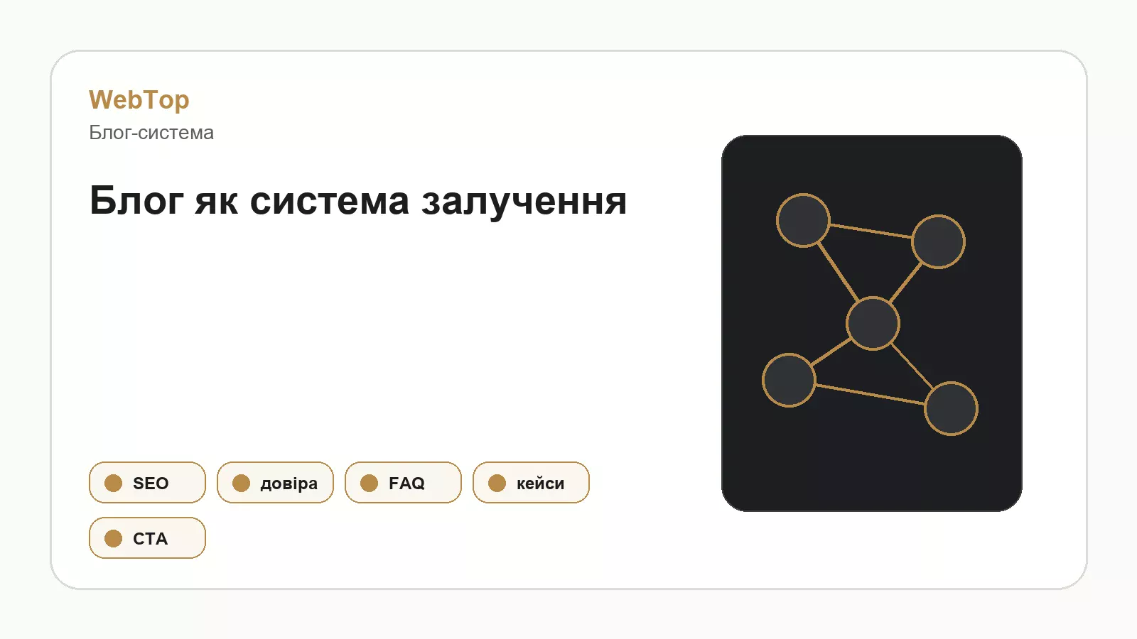 Інфографіка WebTop про блог як систему SEO, довіри й заявок