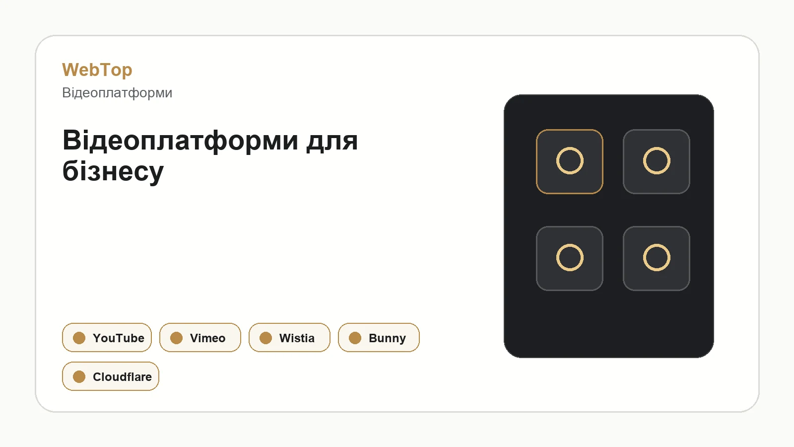 Інфографіка WebTop про платформи для відеоконтенту бізнесу