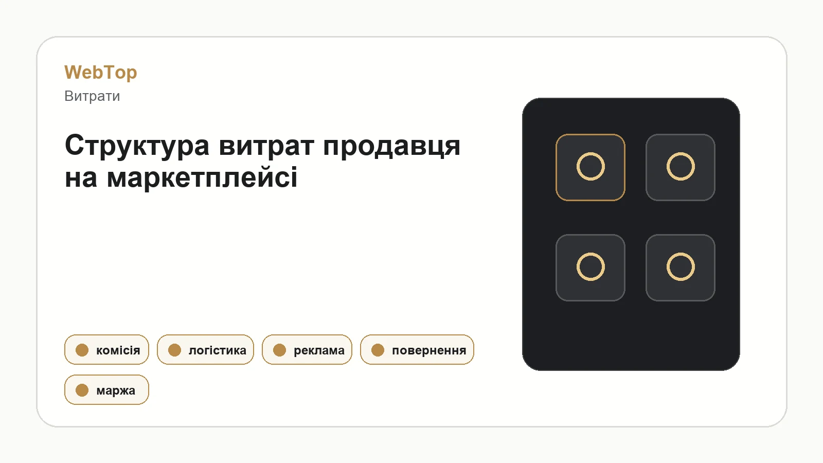 Інфографіка WebTop про витрати продавця на маркетплейсі