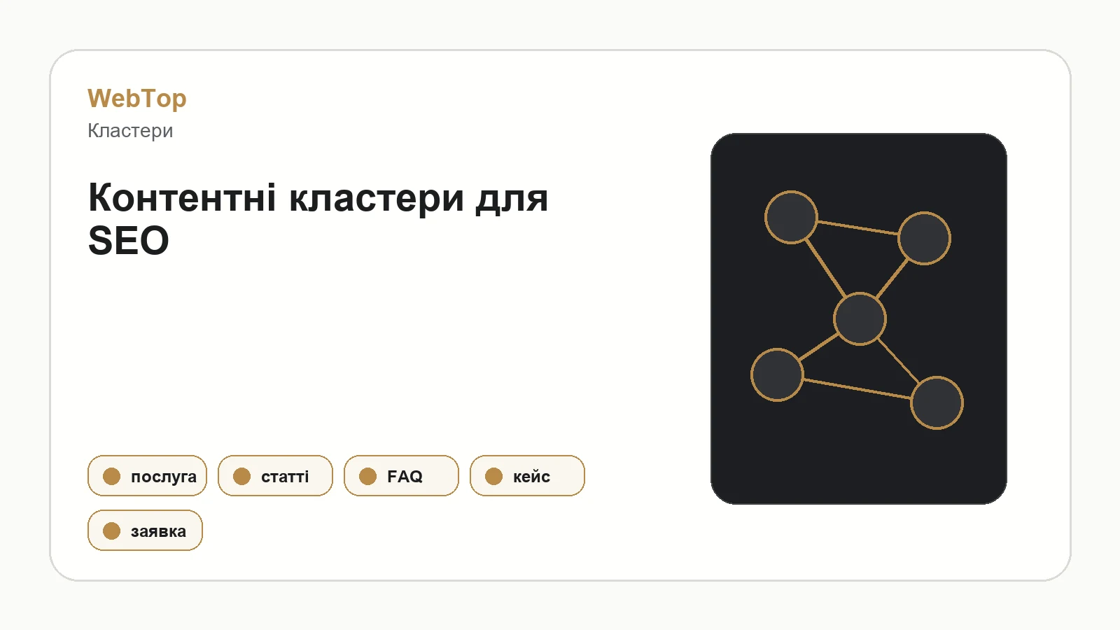 Графічний блок WebTop про контентні кластери та внутрішні посилання
