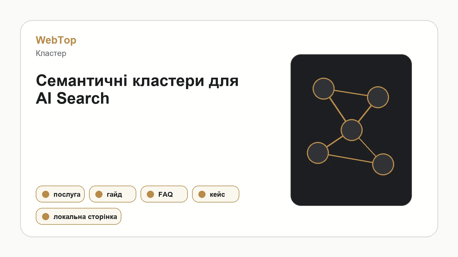 Графічний блок WebTop про семантичні кластери для SEO та AI Search