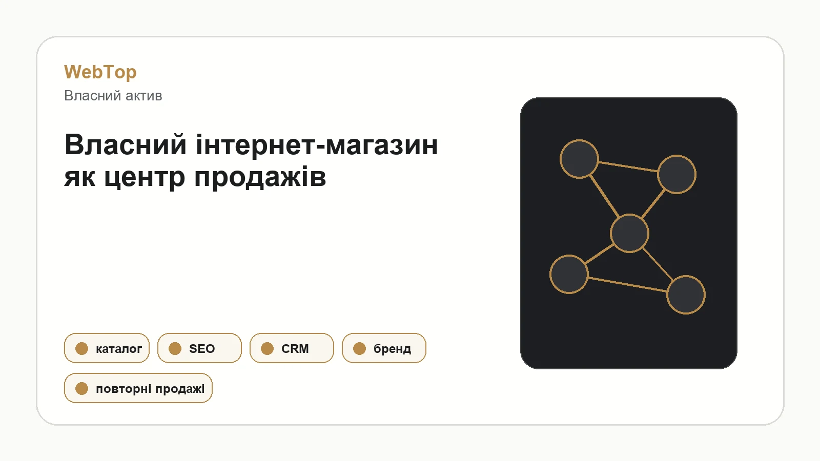 Графічний блок WebTop про власний сайт як центр eCommerce-системи