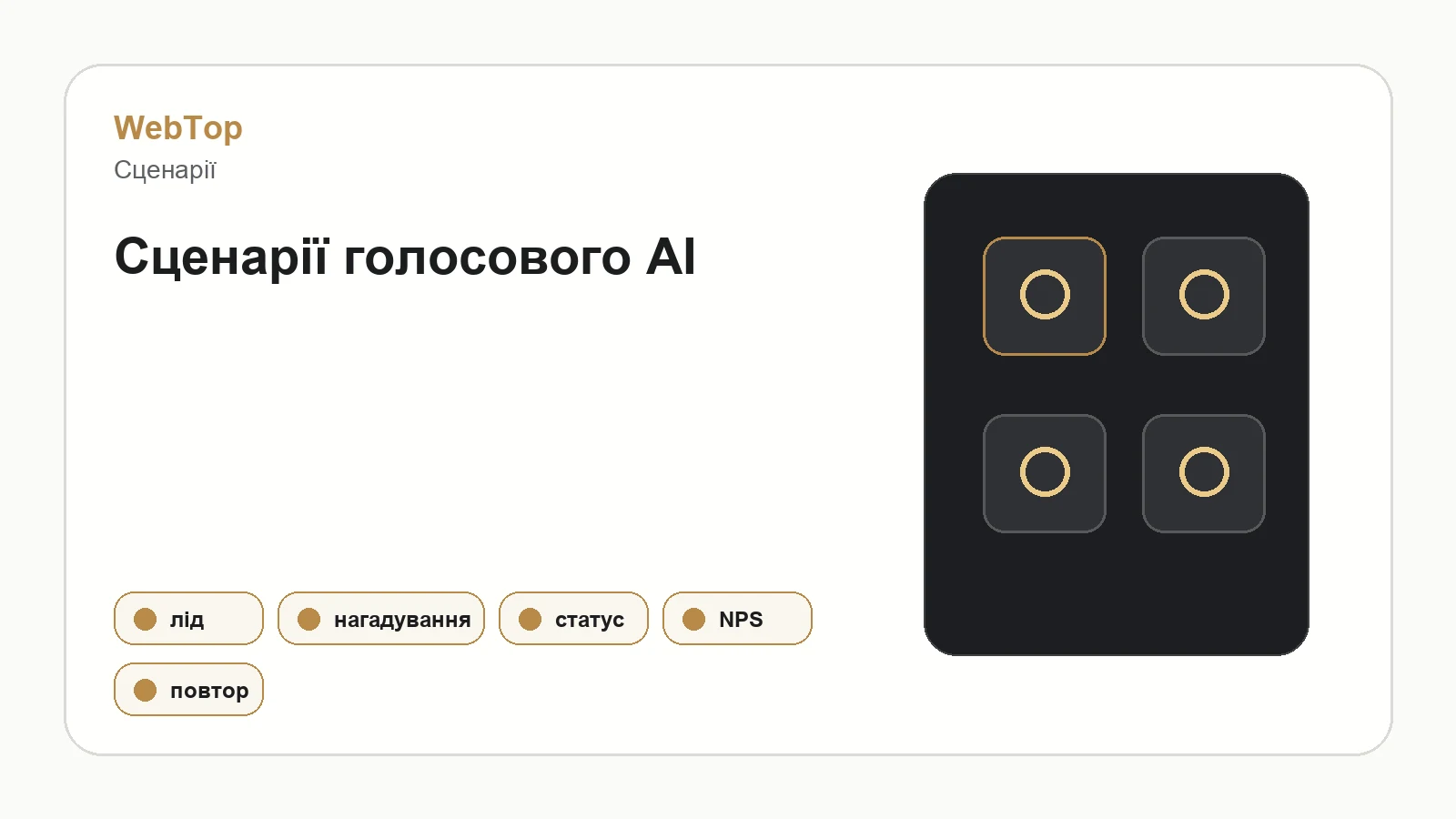 Інфографіка WebTop про сценарії голосового AI у бізнесі