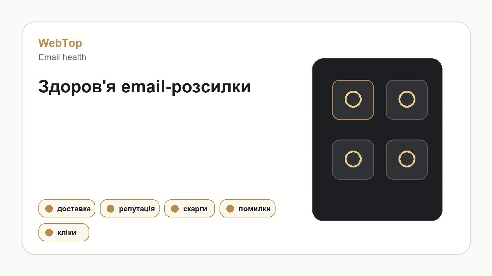 Інфографіка WebTop про показники здоров'я email-розсилки