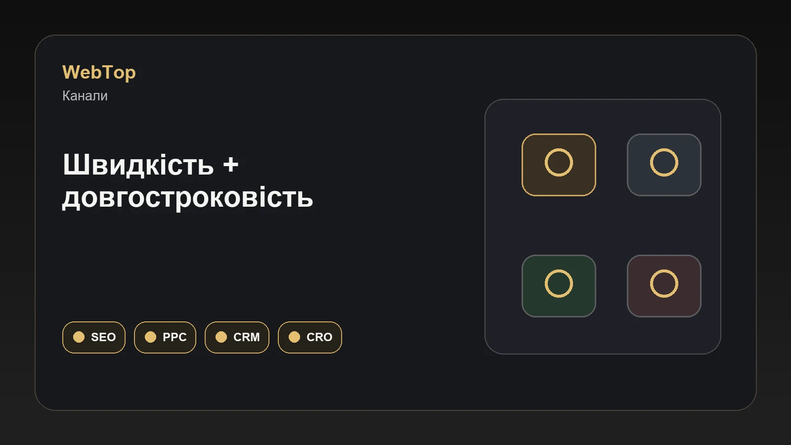 Графічний блок WebTop про вибір між SEO та рекламою
